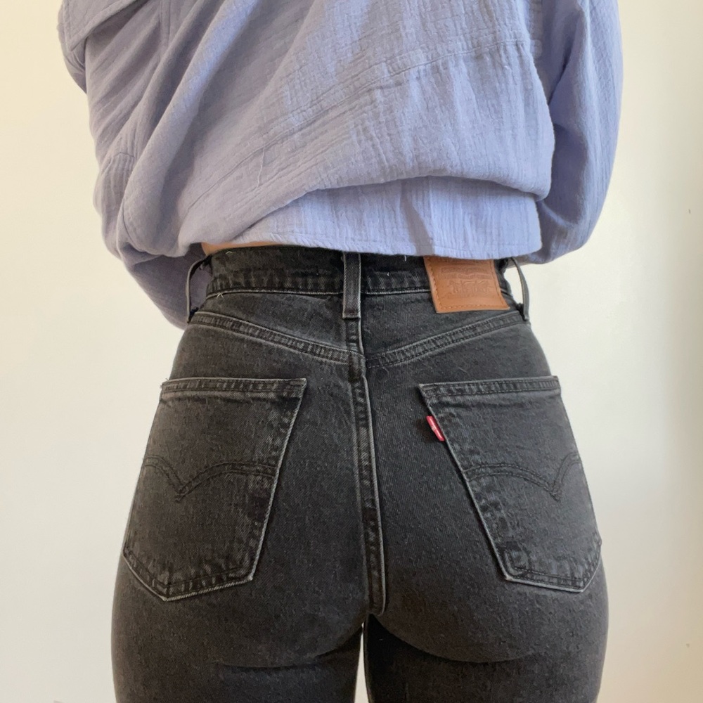 Levi's 70’s high slim straight Black Denim Jeans